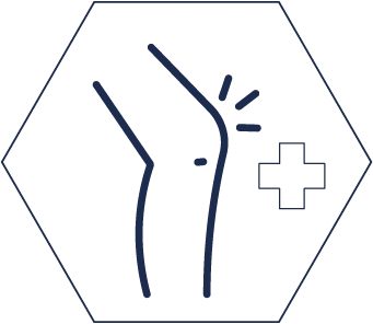 Knie Icon eines Knies mit Erste Hilfe Zeichen
