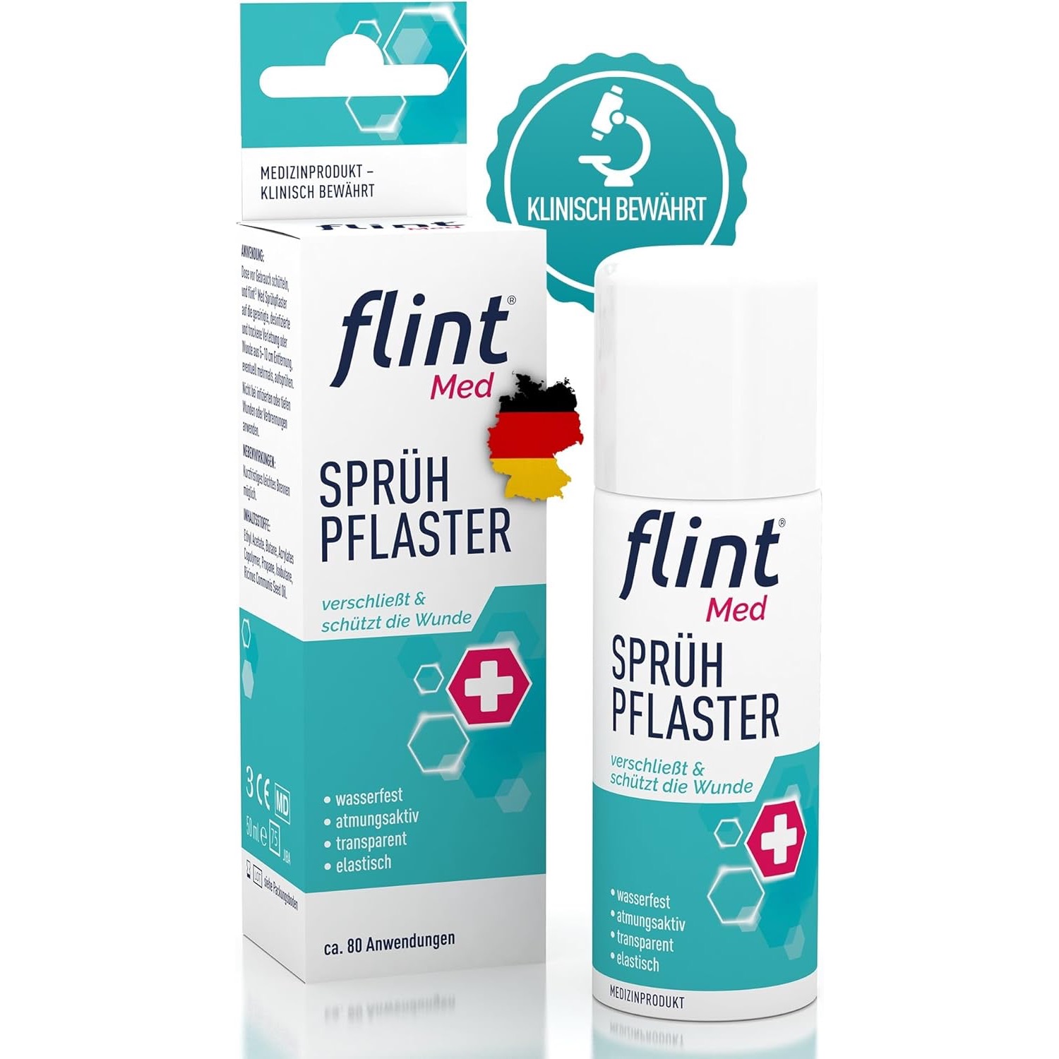 flint® Med Sprühpflaster, 50-ml-Dose mit Faltschachtel