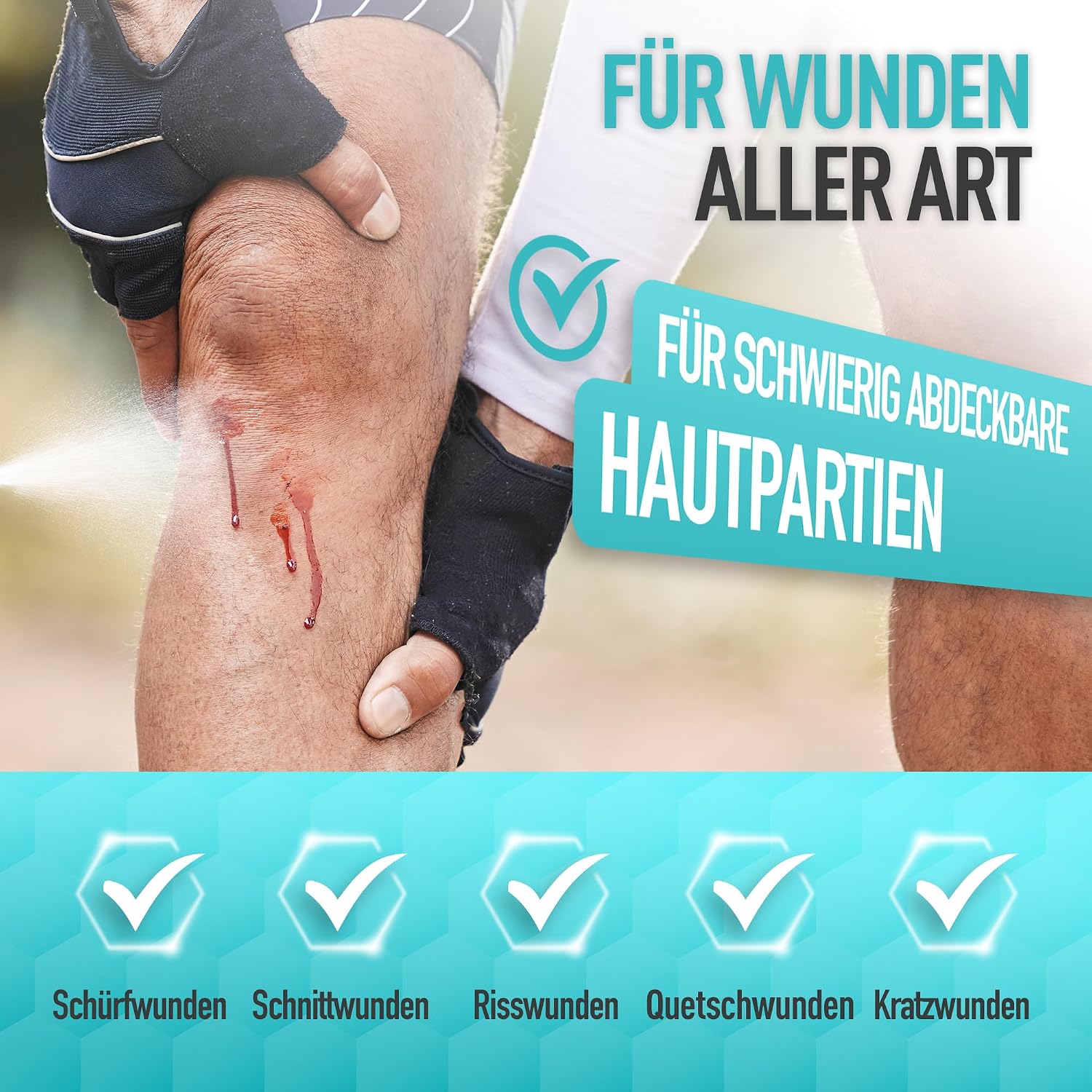 flint® Med Sprühpflaster für Schürfwunden, Schnittwunden, Risswunden, Quetschwunden und Kratzwunden